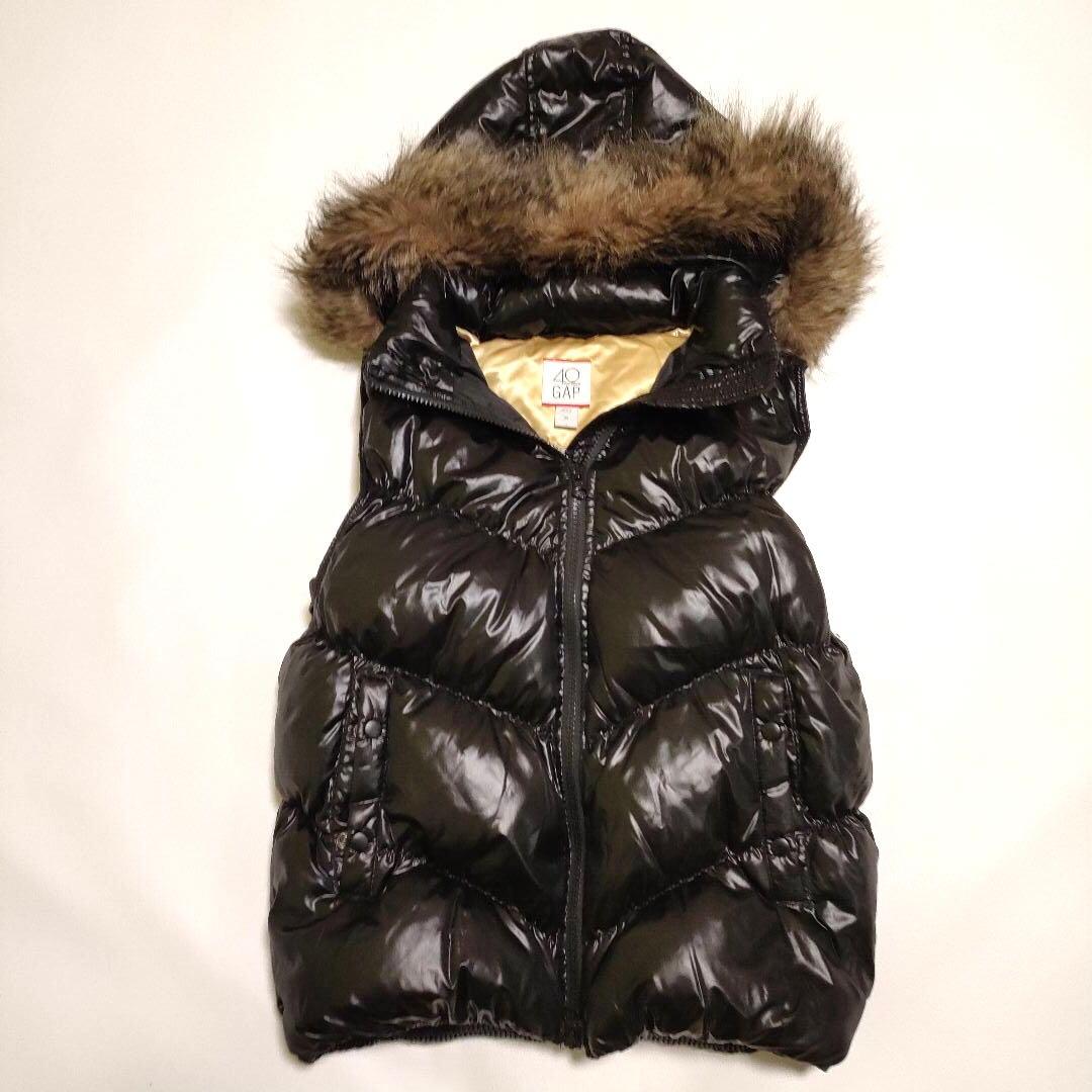 美品* GAP 40周年限定 ダウンベスト ファーフード 脱着 2way