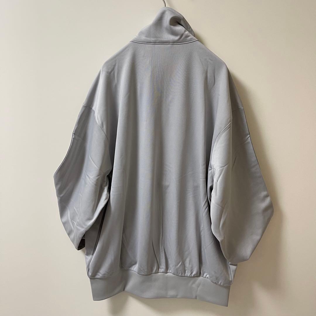 新品M】アディダス刺繍トラックジャケット古着ジャージトップ　灰グレー