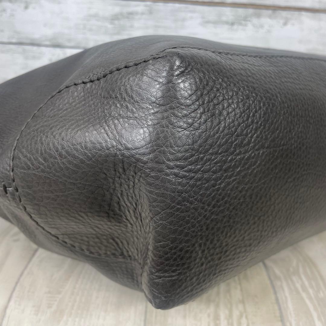 【美品】HIROFU ショルダーバッグ　ハンドバッグ2way A4収納　グレー