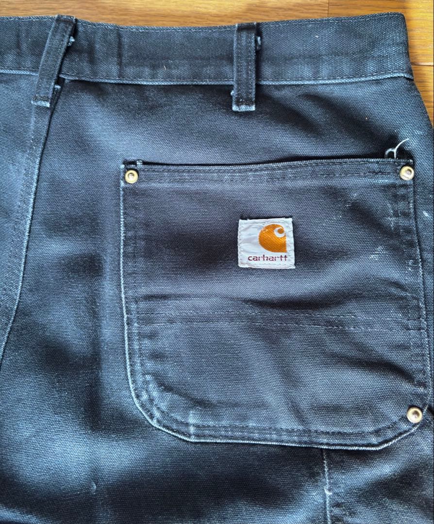 Carhartt ダブルニー ブラック ダック ワーク パンツ w34