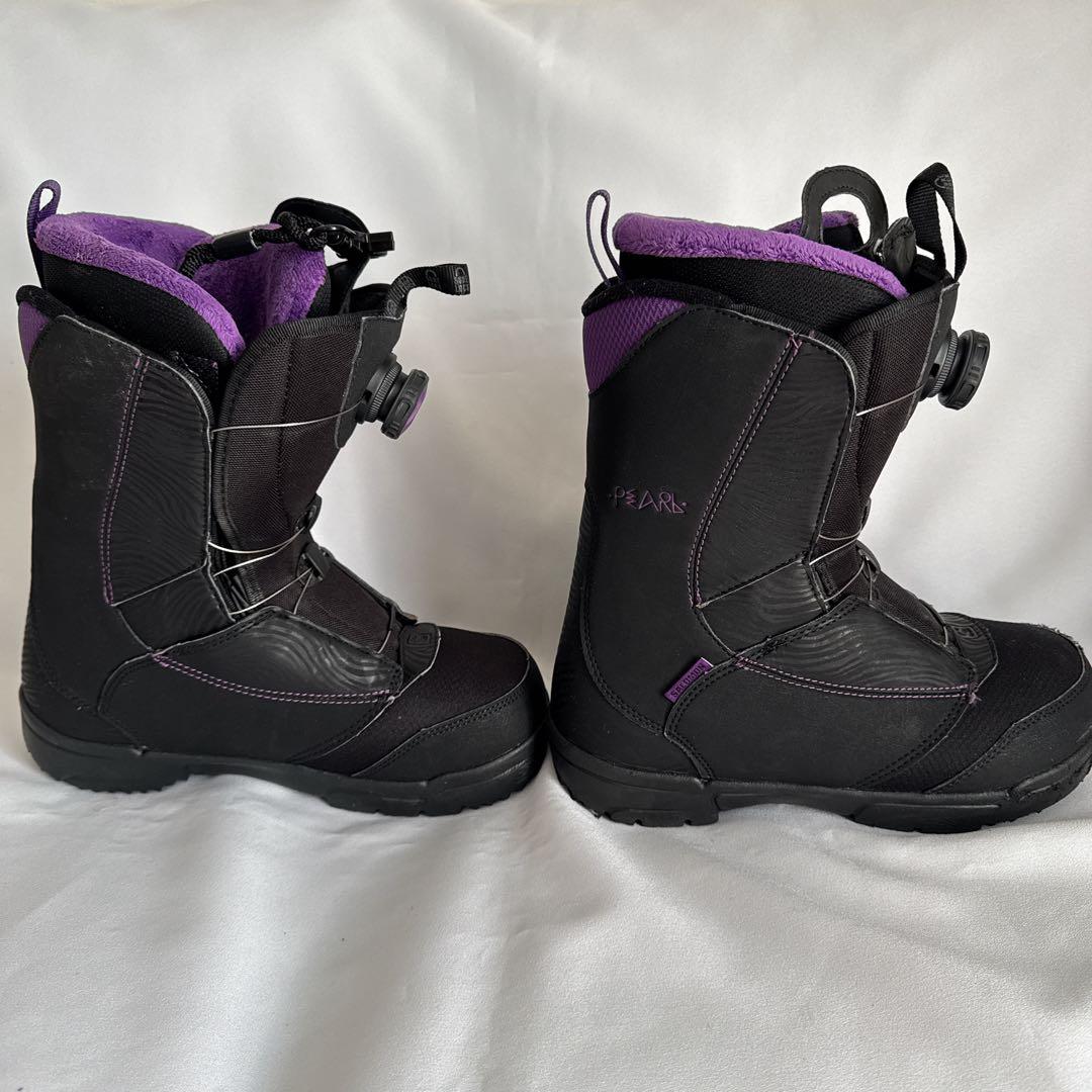 SALOMON スノーボードブーツ 24cm ブラック パープル 女性用