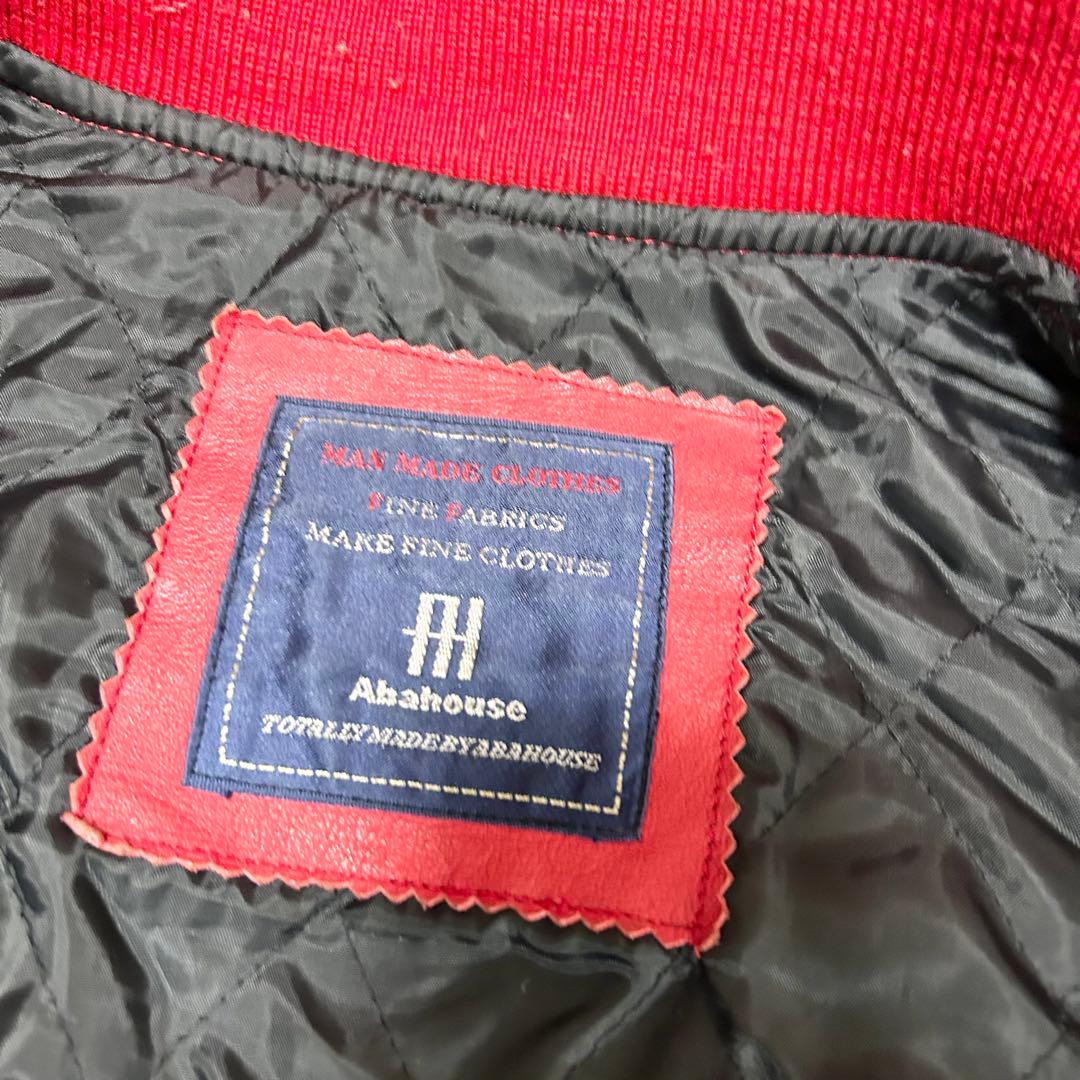 美品　アバハウス　90s ヴィンテージ　レザースタジャン　ブルゾン　牛革　赤