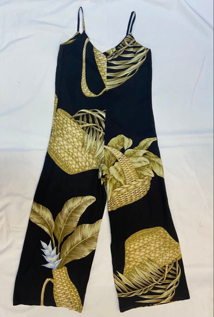 ALBAROSAリーフバスケットプリントコンビネゾン　オールインワン　つなぎ