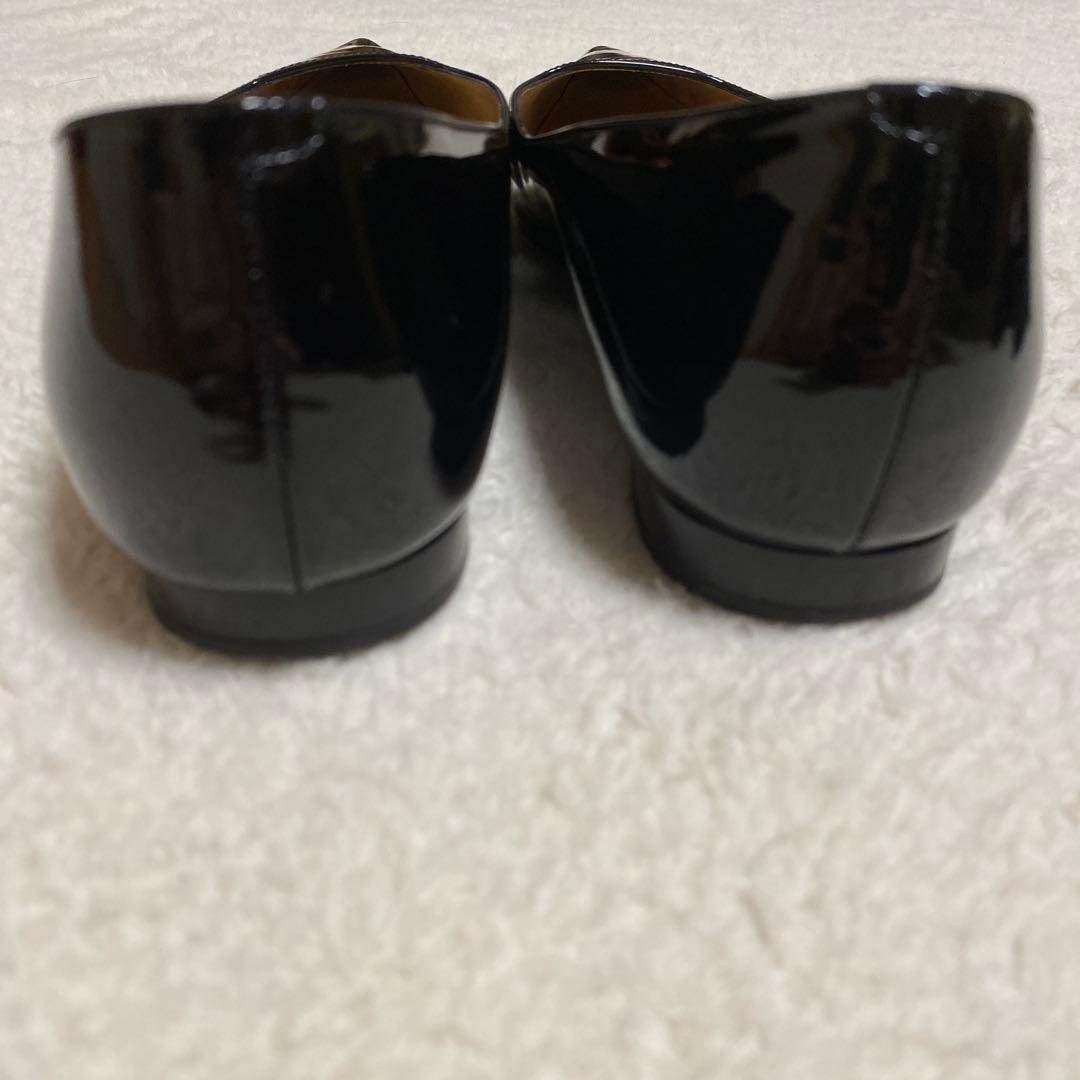 PELLICO ブラック ポインテッドトゥ フラットシューズ 37 卒業 入学