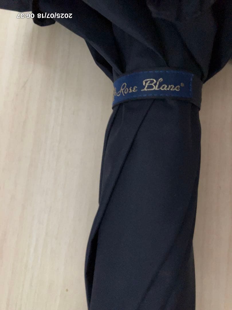 芦屋ロサブラン　日傘晴雨兼用 遮光フリル付き　ネイビーUVカット　未使用に近い