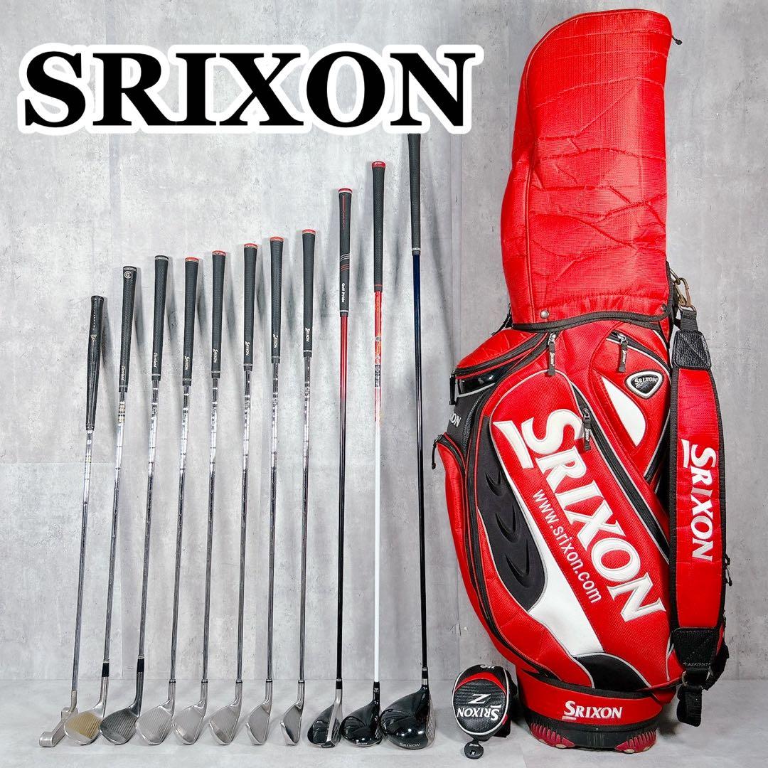 V612 スリクソン メンズ ゴルフ クラブ セット 赤 キャディバッグ 初心者