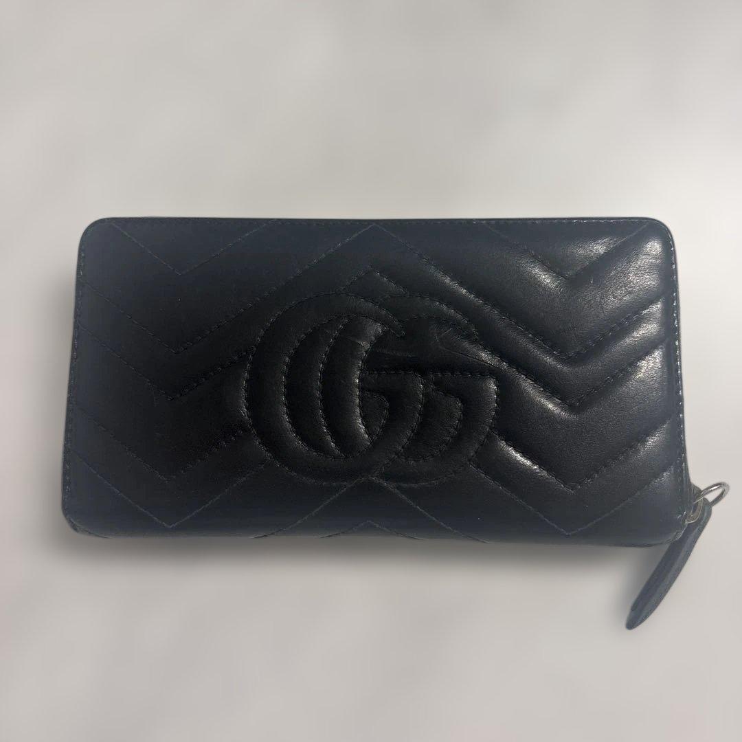 【 GUCCI グッチ 】財布 長財布 黒 ブラック キルティング