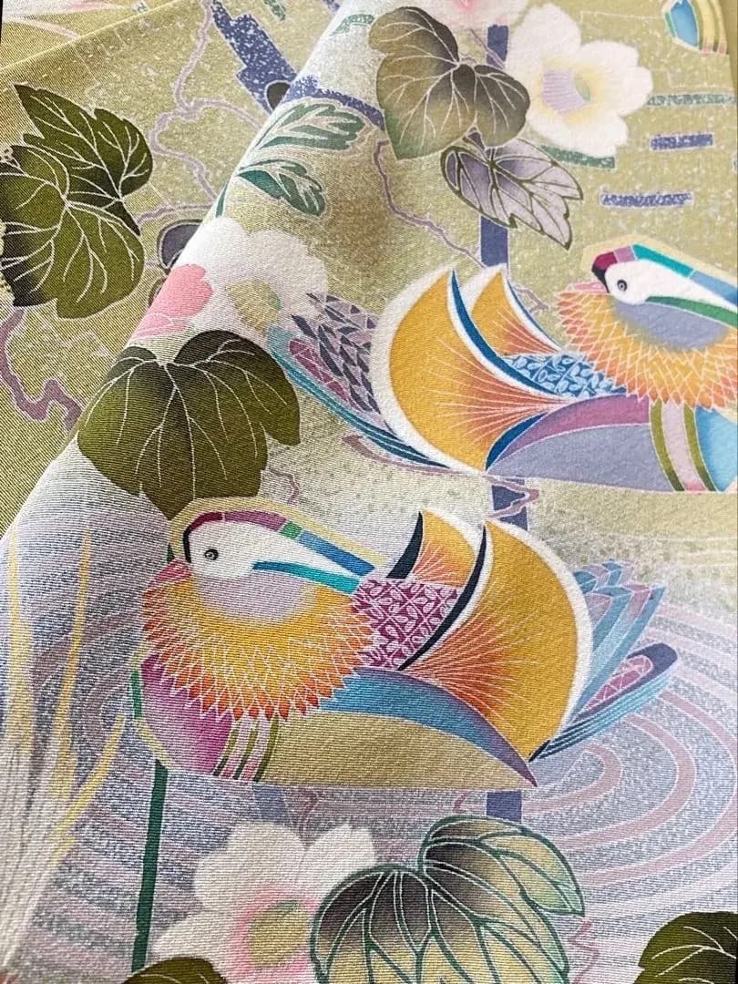 ご予約中 秀逸美品 鴛鴦 加賀友禅 世代を受け継ぐ名品 訪問着 気品ある優美さ