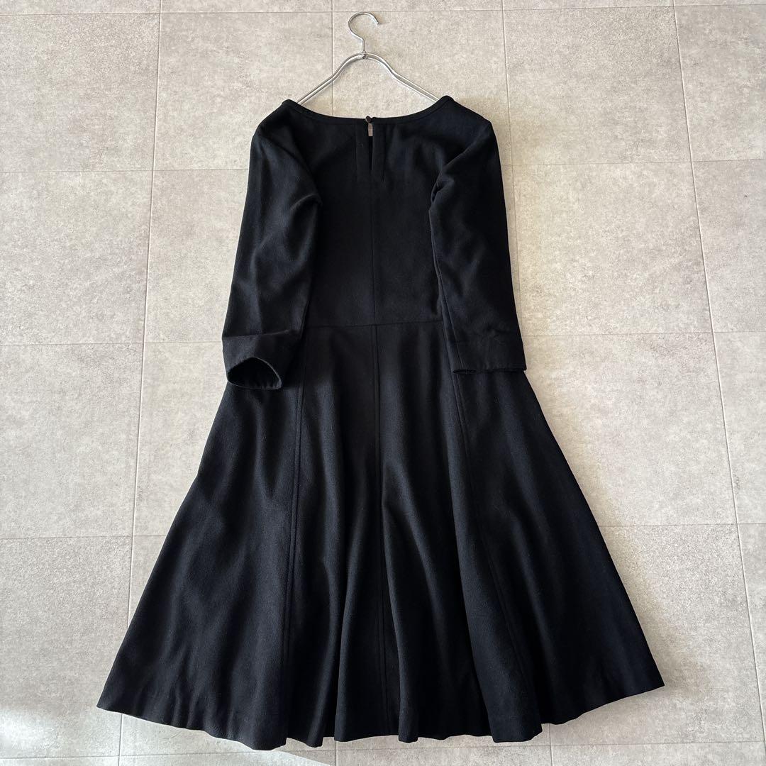 極美品✨️マーガレットハウエル フレアドレス 1 ブラック ウール Aライン