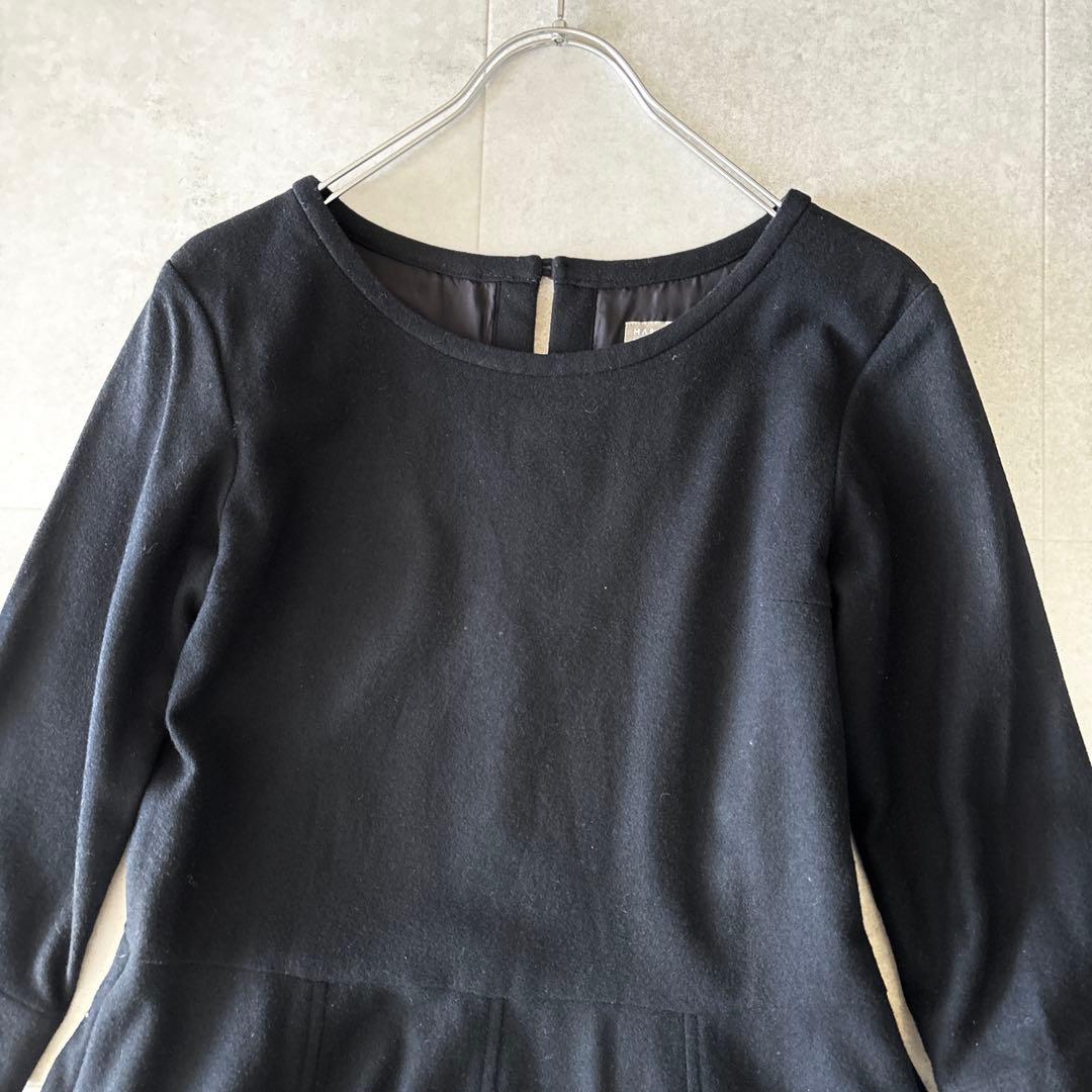 極美品✨️マーガレットハウエル フレアドレス 1 ブラック ウール Aライン