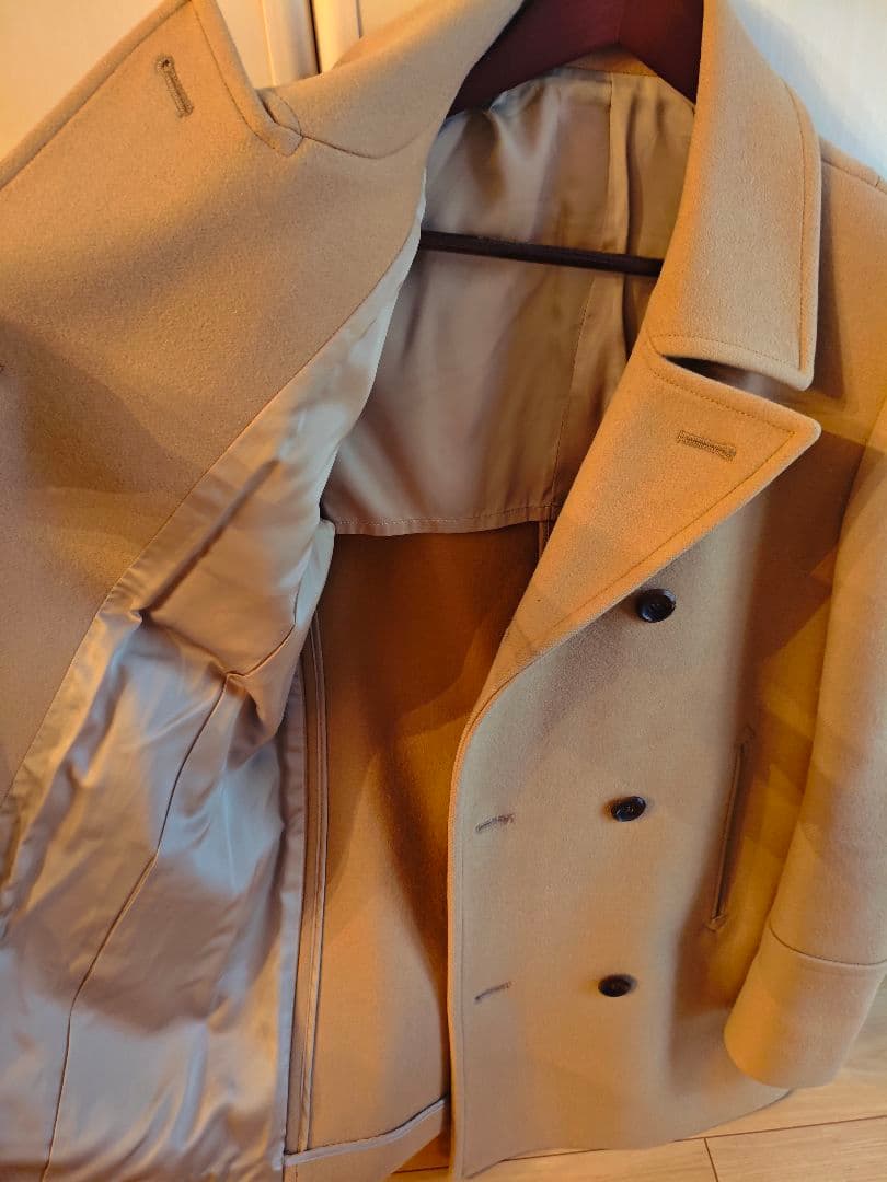 ATTACHMENT カシミア混　二重織メルトンピーコート