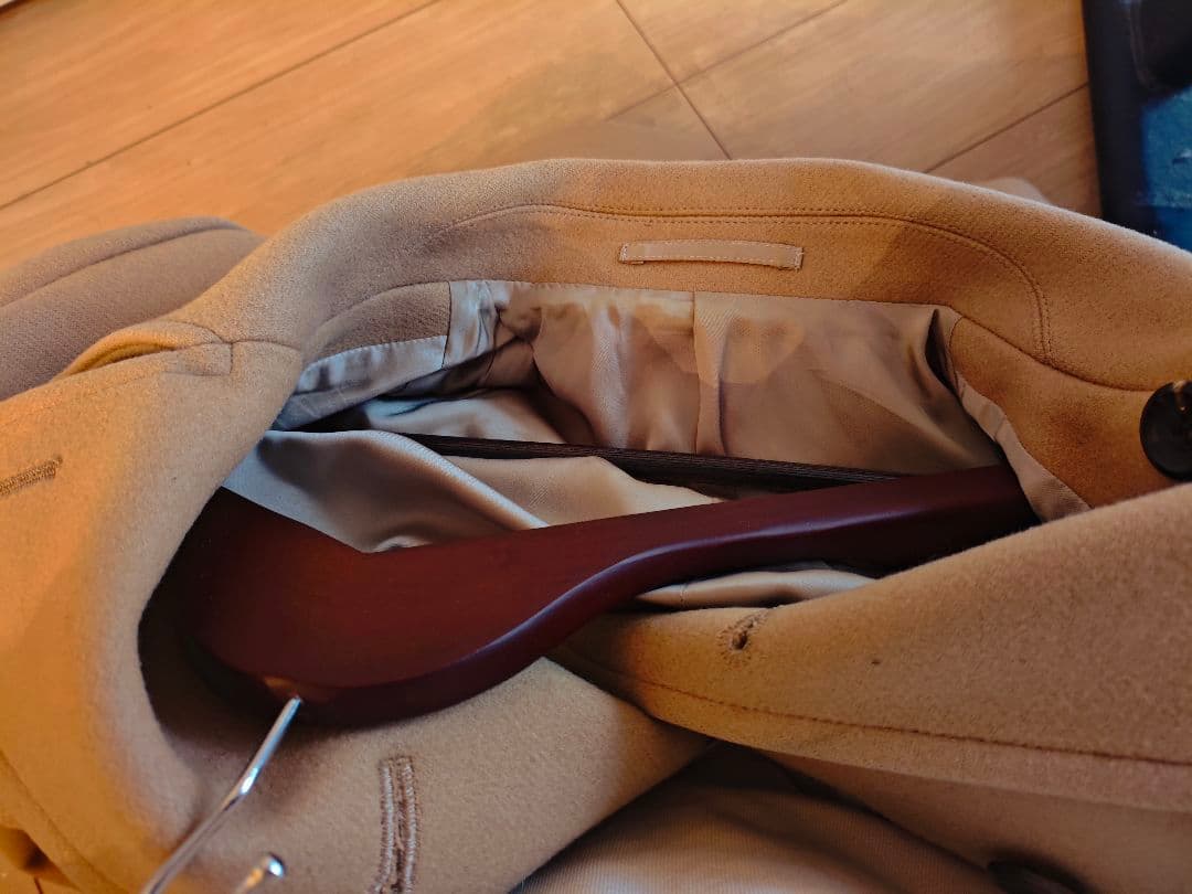 ATTACHMENT カシミア混　二重織メルトンピーコート