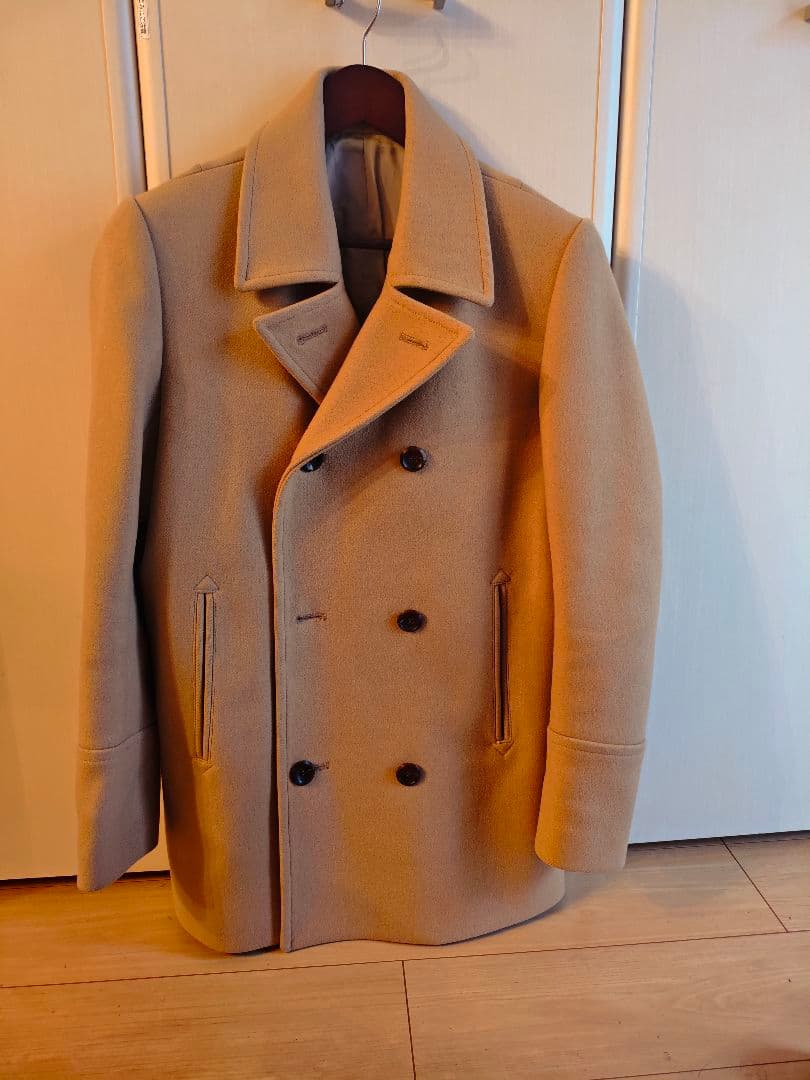 ATTACHMENT カシミア混　二重織メルトンピーコート