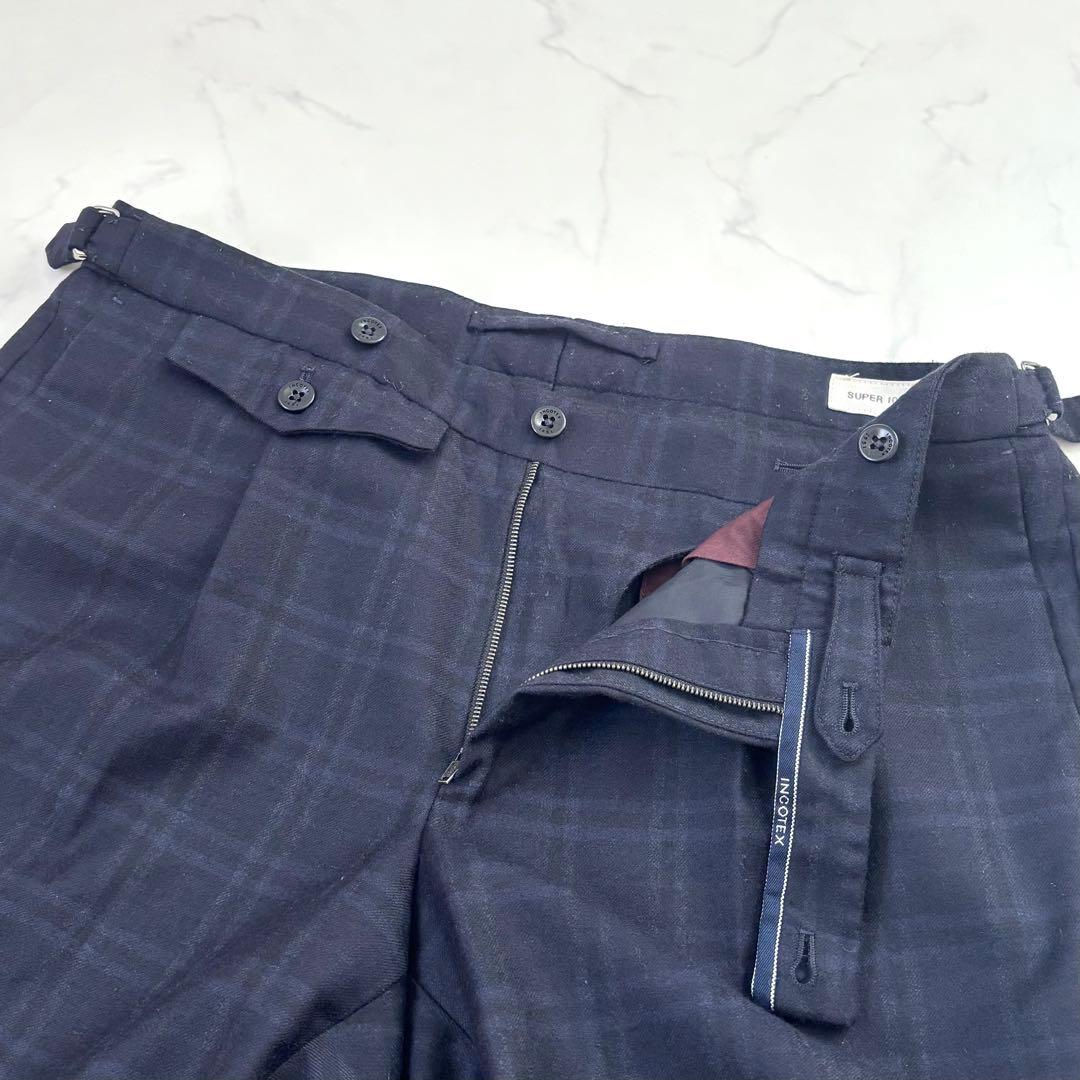 【近年モデル 極上サキソニー】インコテックス スリムフィット スラックス 48