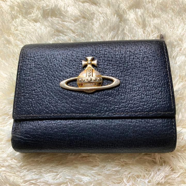 【VivienneWestwood】ヴィヴィアンウエストウッド三つ折り財布・黒