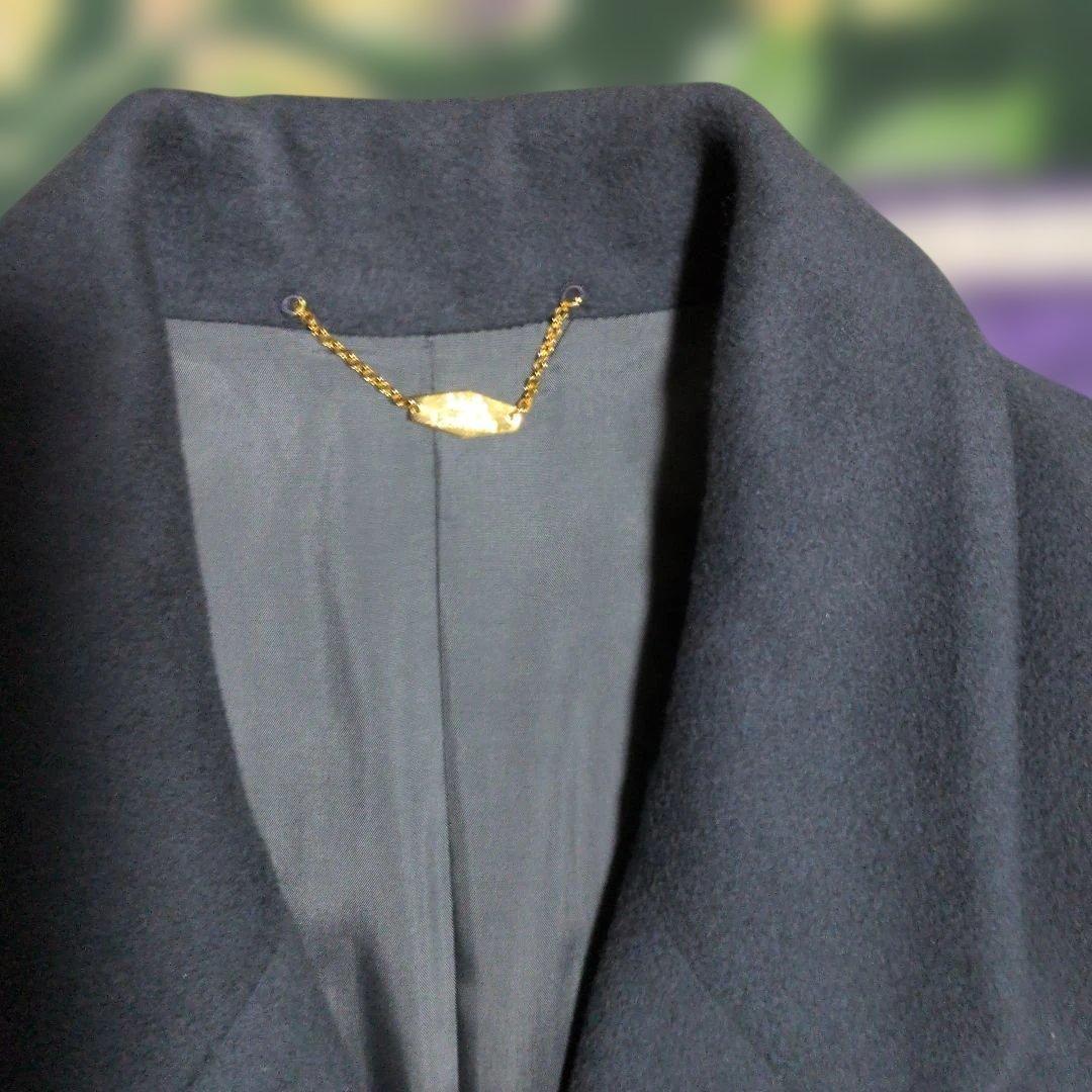 日本製カシミヤ100%のロングコート(ブルーグレー色)