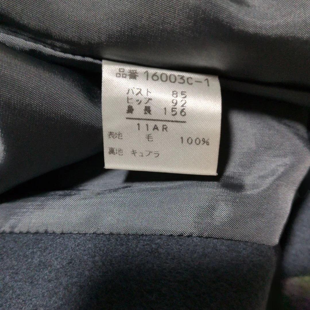 日本製カシミヤ100%のロングコート(ブルーグレー色)