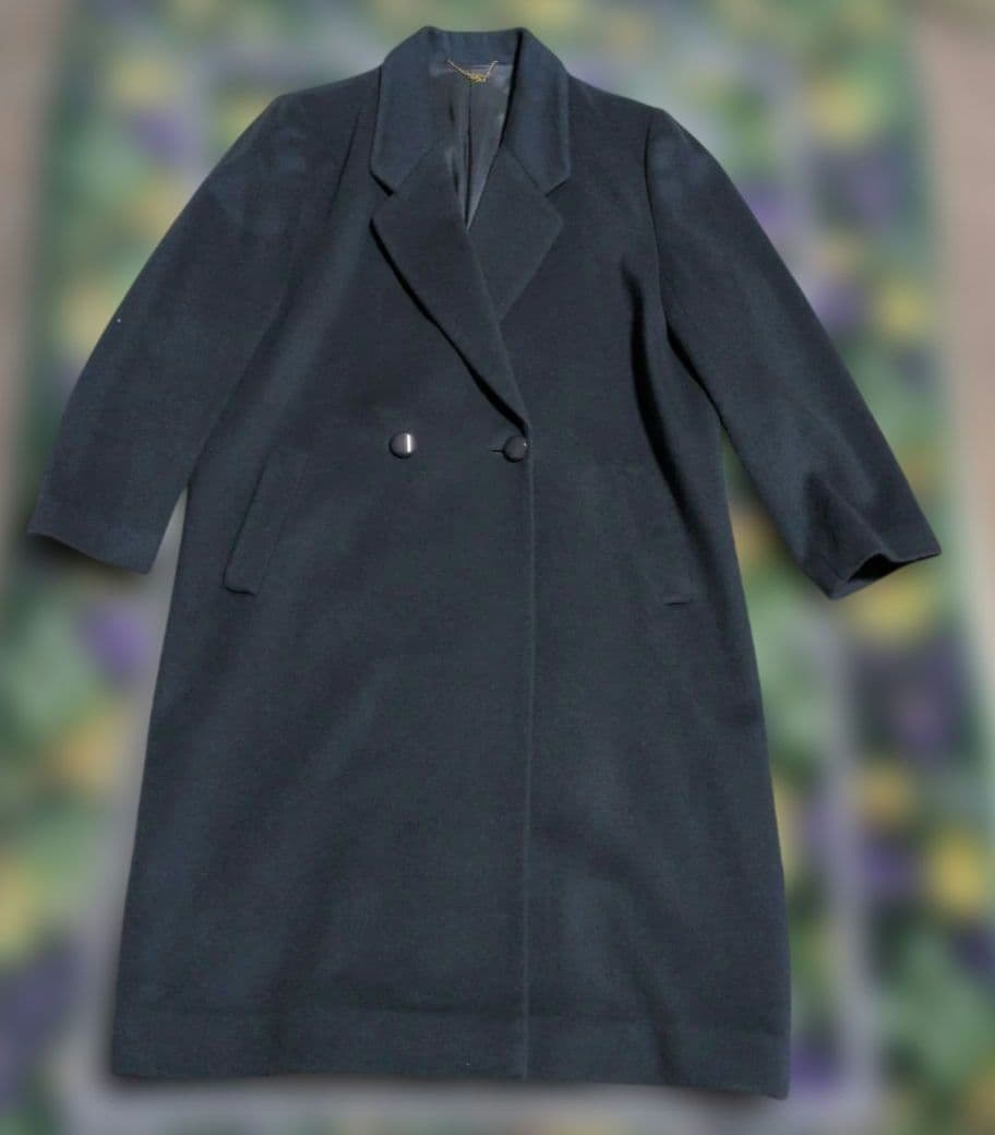 日本製カシミヤ100%のロングコート(ブルーグレー色)
