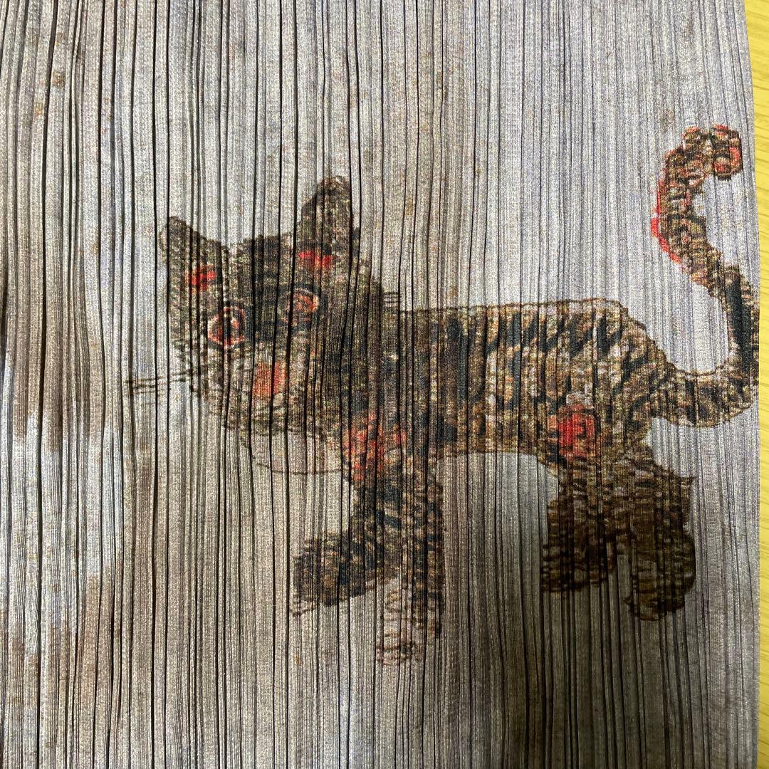 動物柄ストライプ長袖シャツ