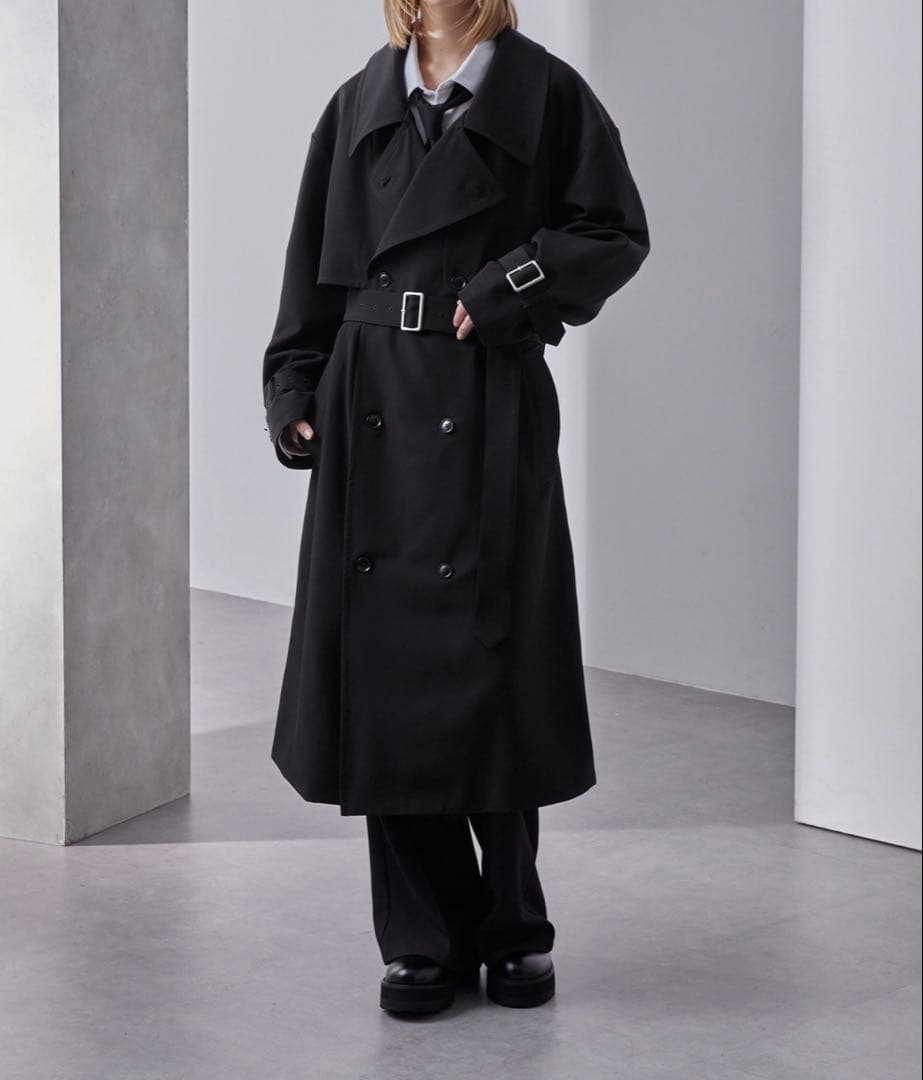 Loose モードオーバー ハイネックトレンチコート