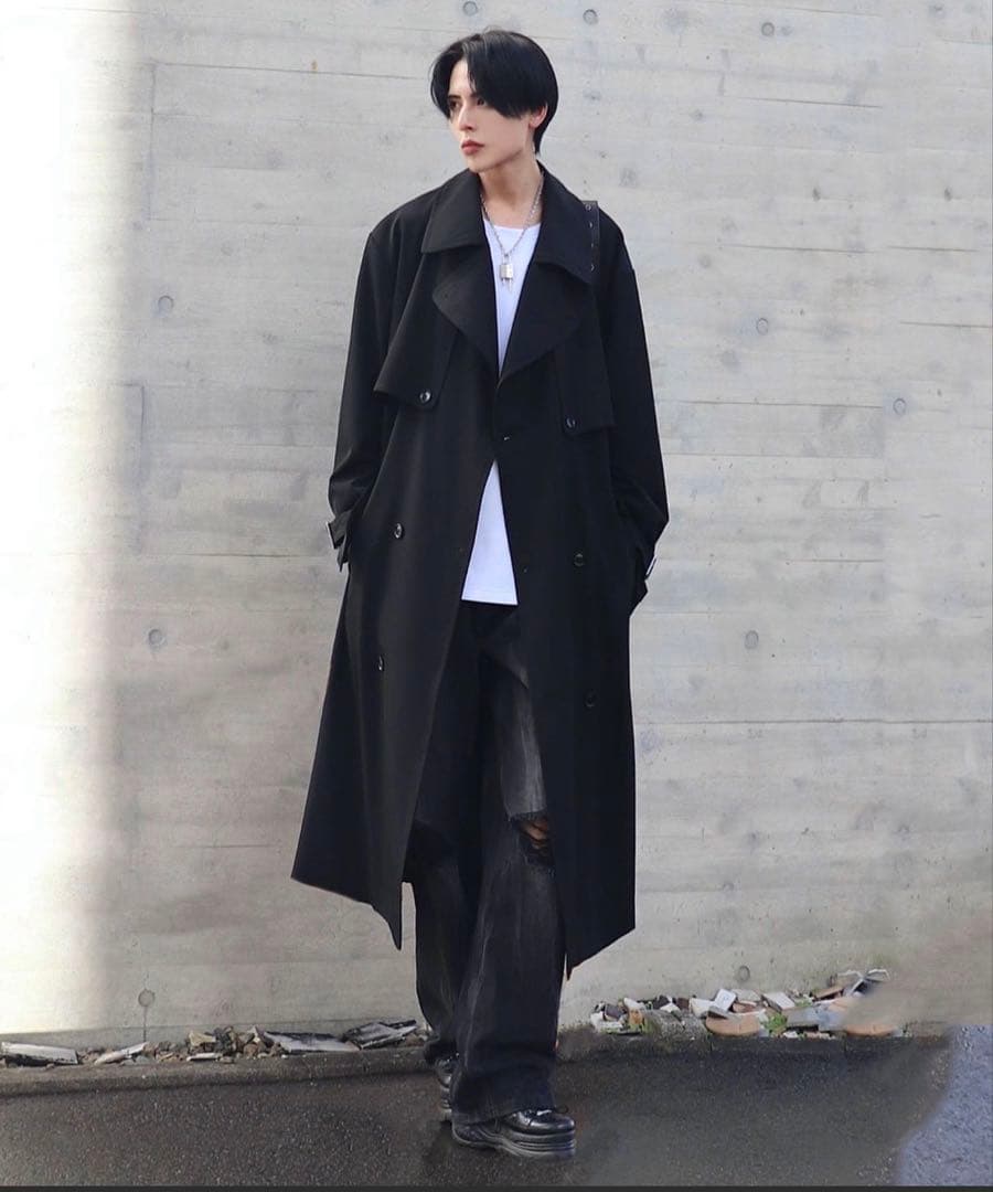 Loose モードオーバー ハイネックトレンチコート