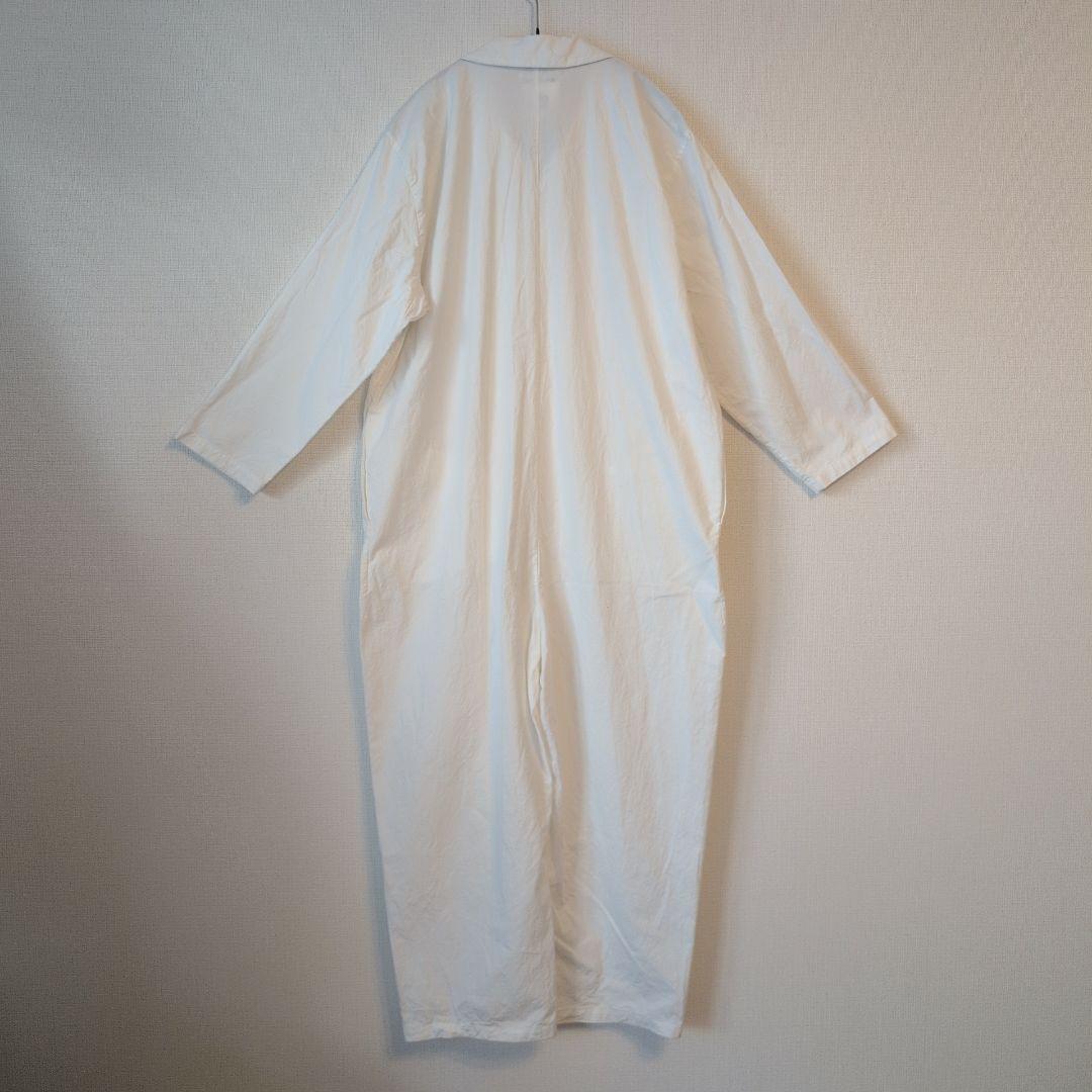 希少✨️ヤエカ コンテンポ 白 コットン つなぎ オールインワン ジャンプスーツ