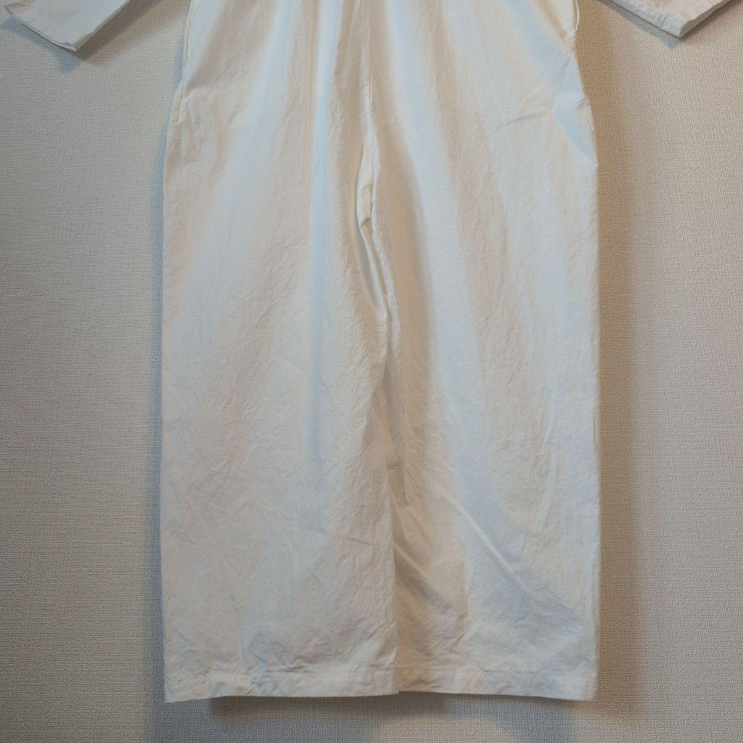 希少✨️ヤエカ コンテンポ 白 コットン つなぎ オールインワン ジャンプスーツ