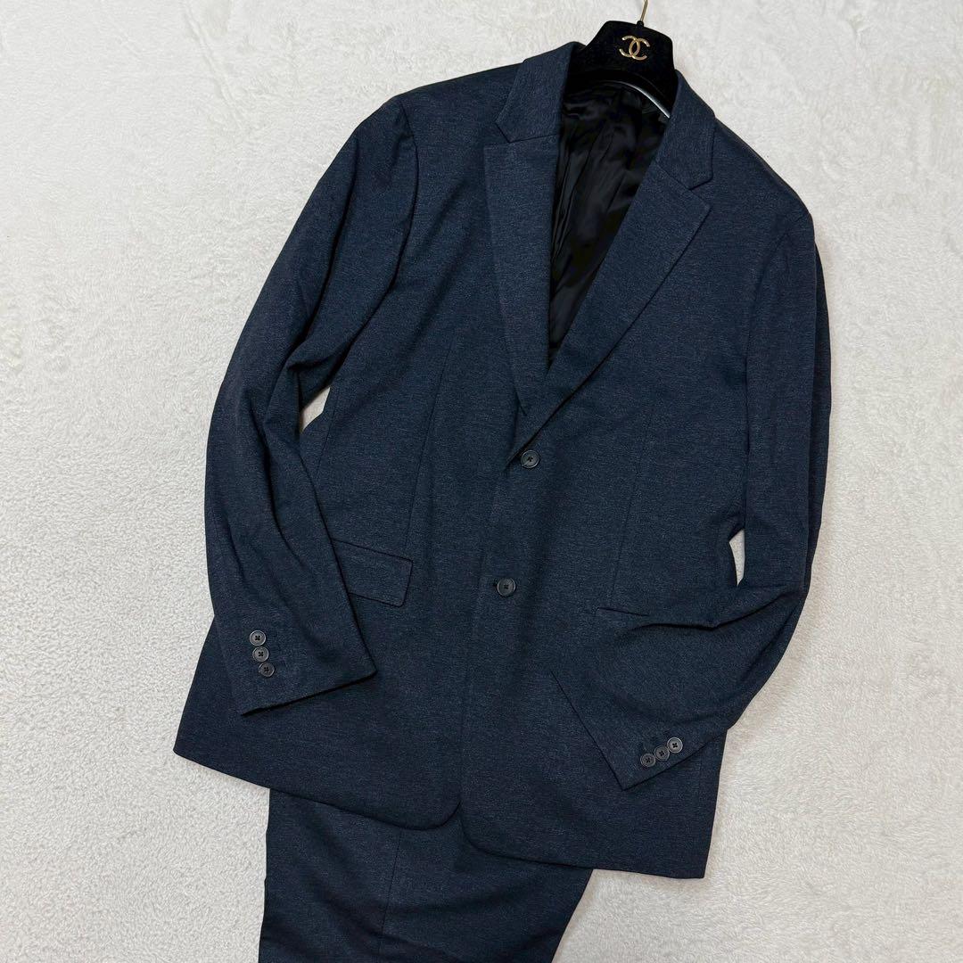 美品 XXL相当 theory スーツ セットアップ ネイビー ジャージ 紺