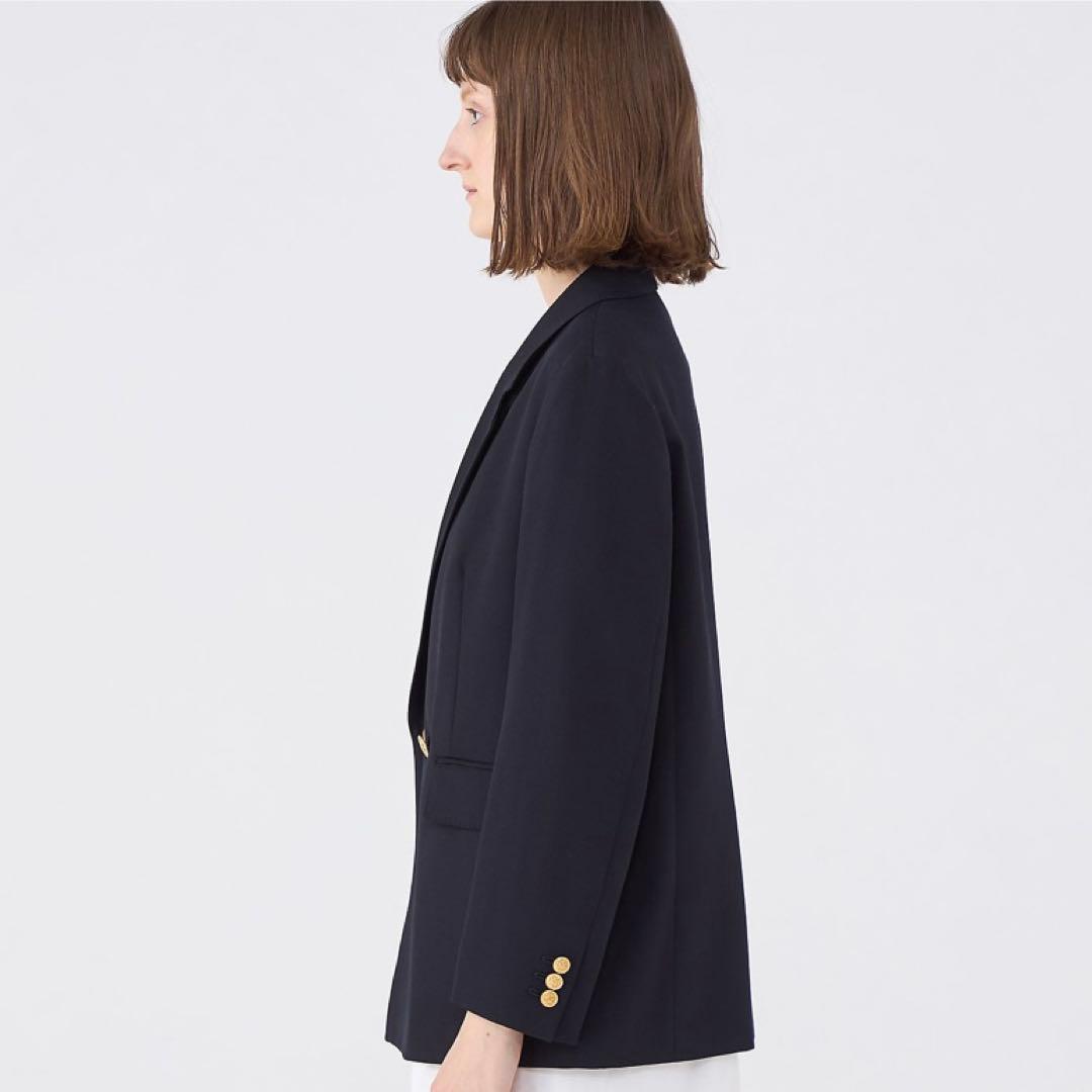 25ss 極美✨マカフィー ウールギャバジンダブルブレストジャケットネイビー36