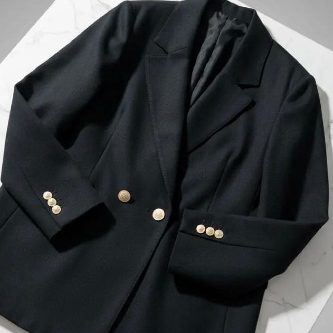 25ss 極美✨マカフィー ウールギャバジンダブルブレストジャケットネイビー36