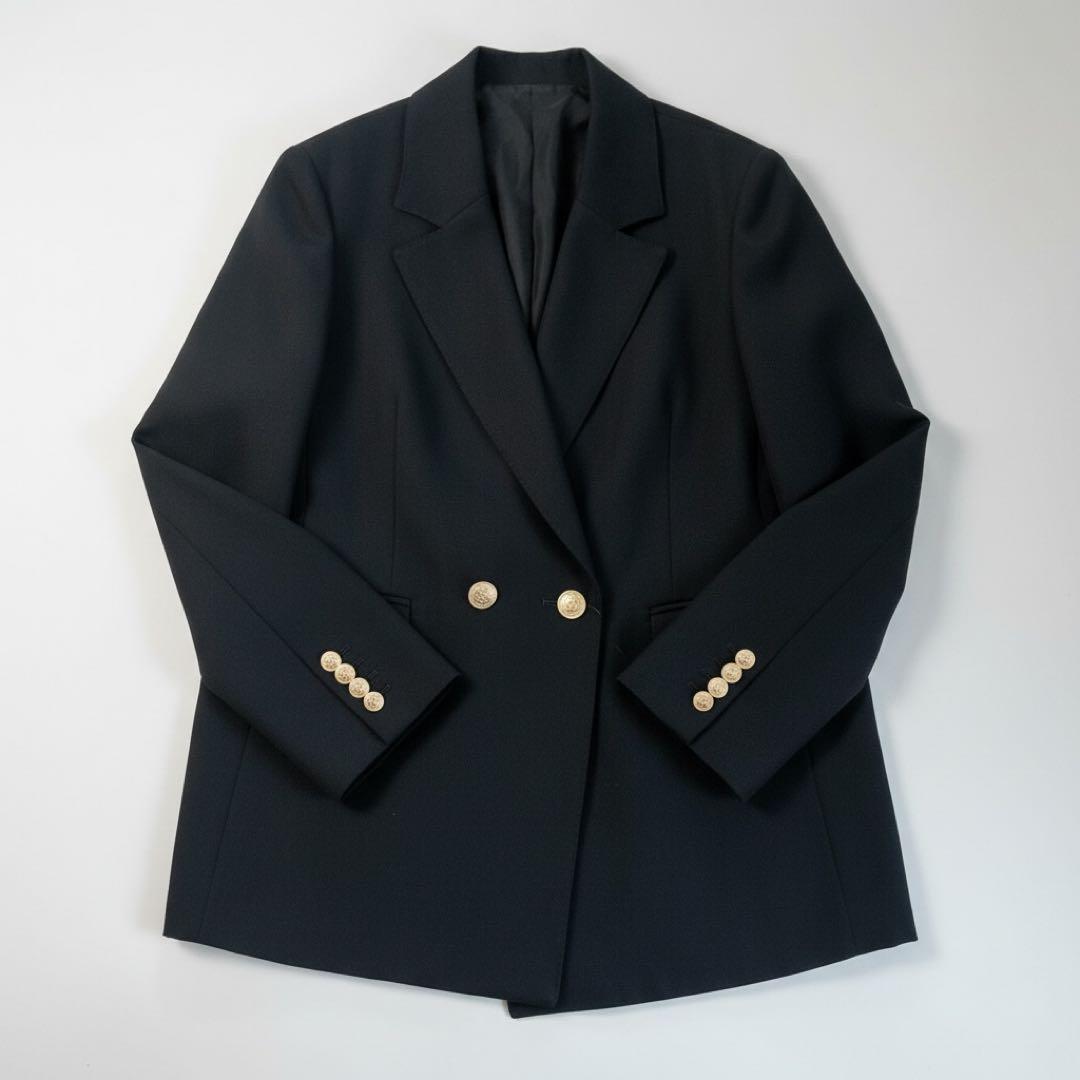 25ss 極美✨マカフィー ウールギャバジンダブルブレストジャケットネイビー36