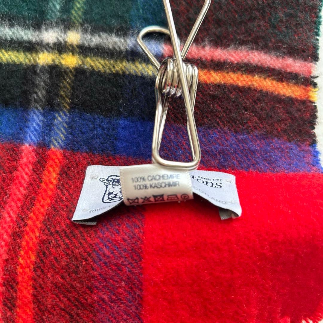 ジョンストンズ　大判　ストール　マフラー　カシミヤ　ロイヤルスチュワート