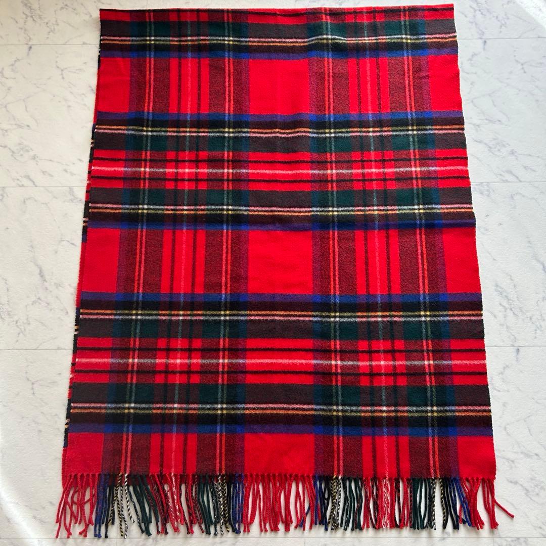 ジョンストンズ　大判　ストール　マフラー　カシミヤ　ロイヤルスチュワート