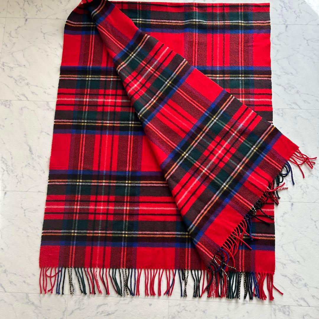 ジョンストンズ　大判　ストール　マフラー　カシミヤ　ロイヤルスチュワート