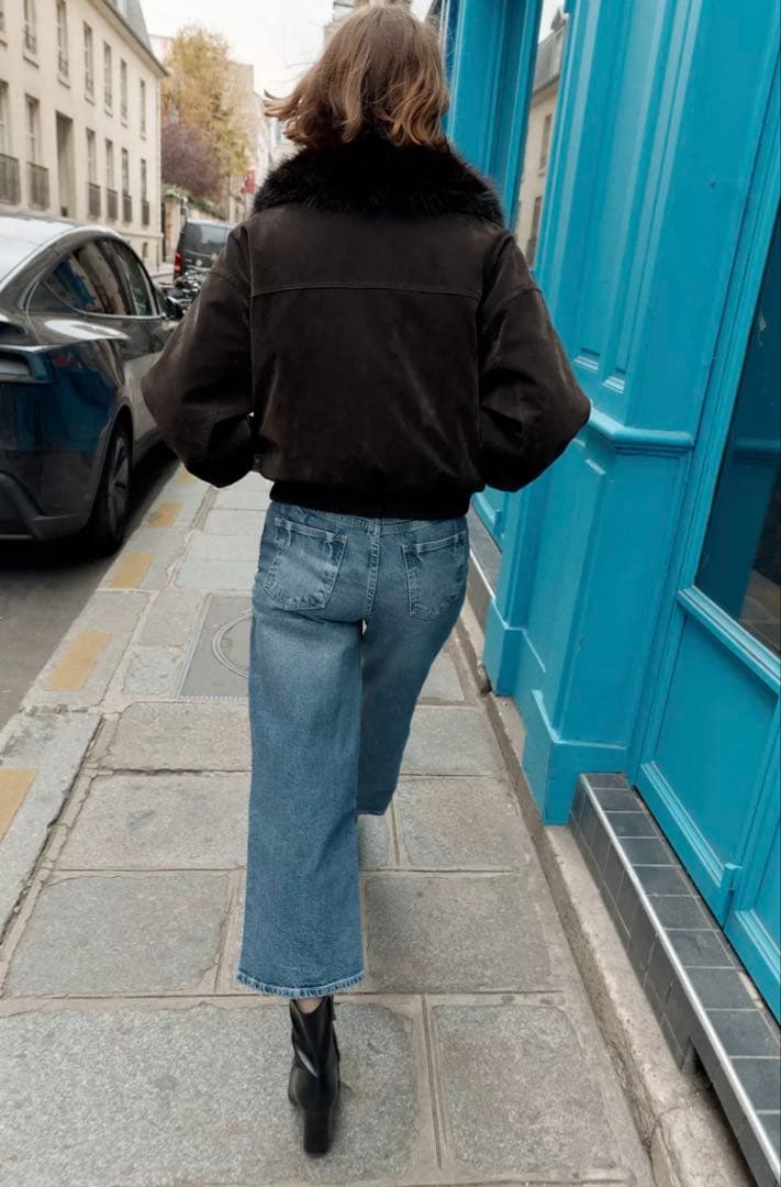 ZARA フェイクファーラペルオーバーサイズボンバージャケット 新品、未使用