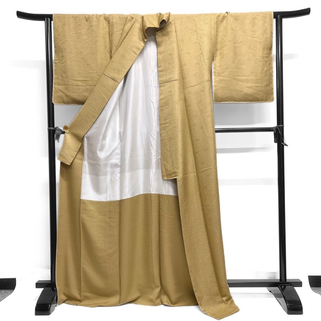 未着用　色無地　菊花　桐の花　パーティ　お食事会　紋無し　着物　044a d