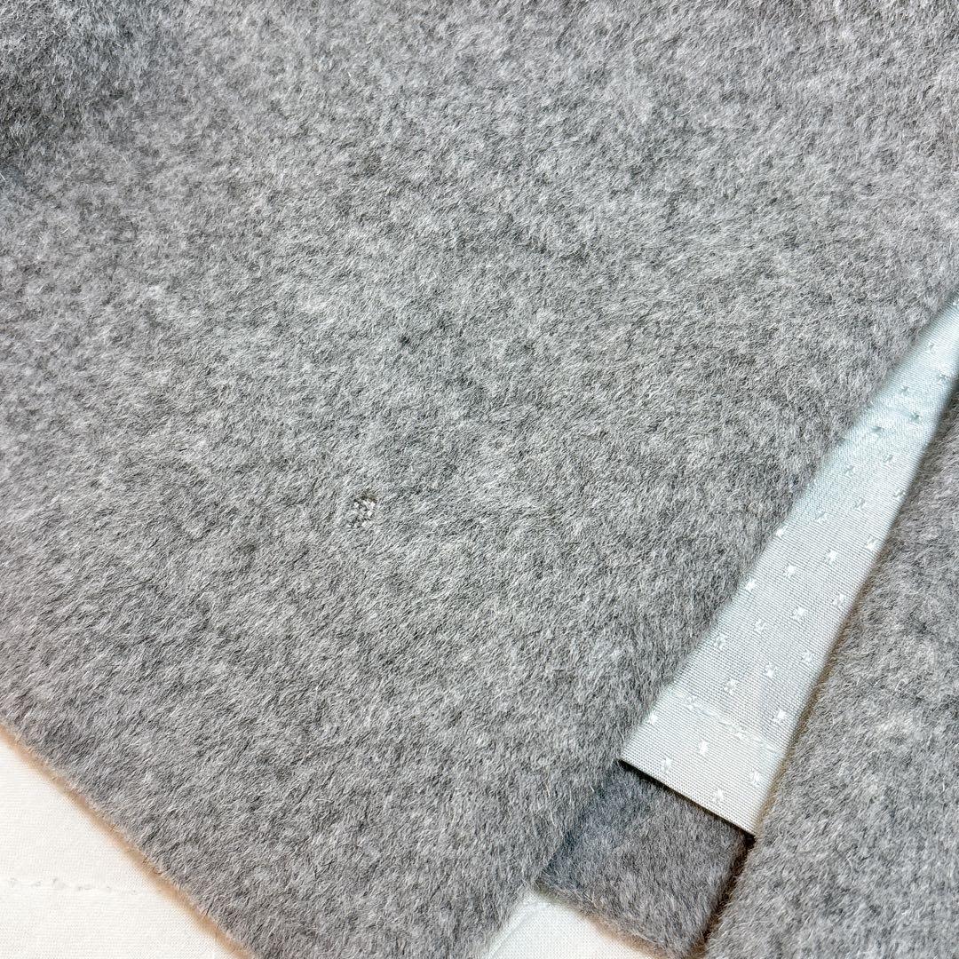 ファミリア ウールコート つけ襟 ファー ライトグレー 上質 高級 日本製