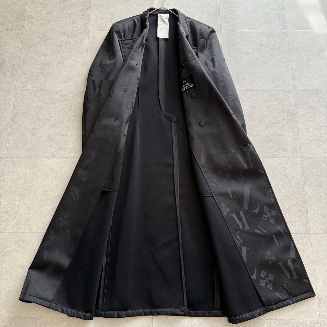 LUNA MATTINO　ルナマティーノ　ロングコート　金ボタン　総柄　黒