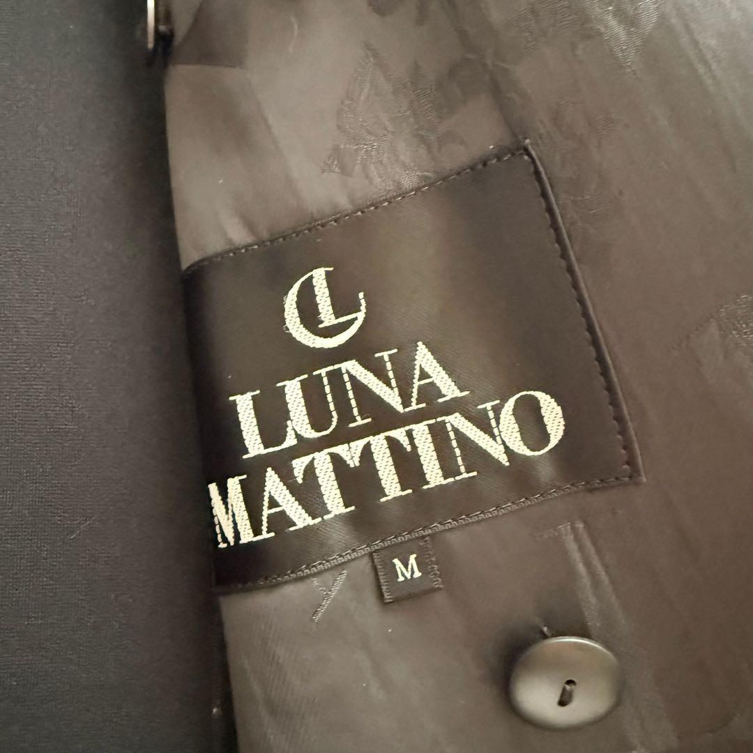 LUNA MATTINO　ルナマティーノ　ロングコート　金ボタン　総柄　黒