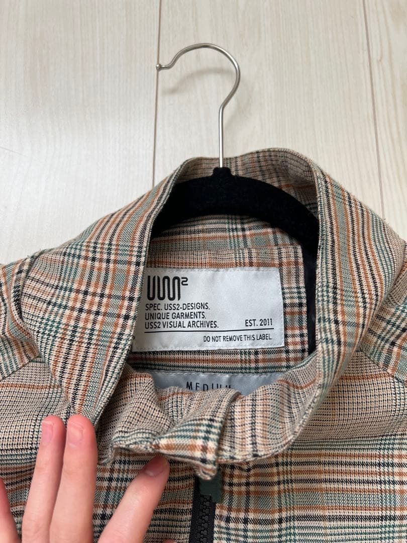 USS2 チェック柄 ハーフジップジャケット M