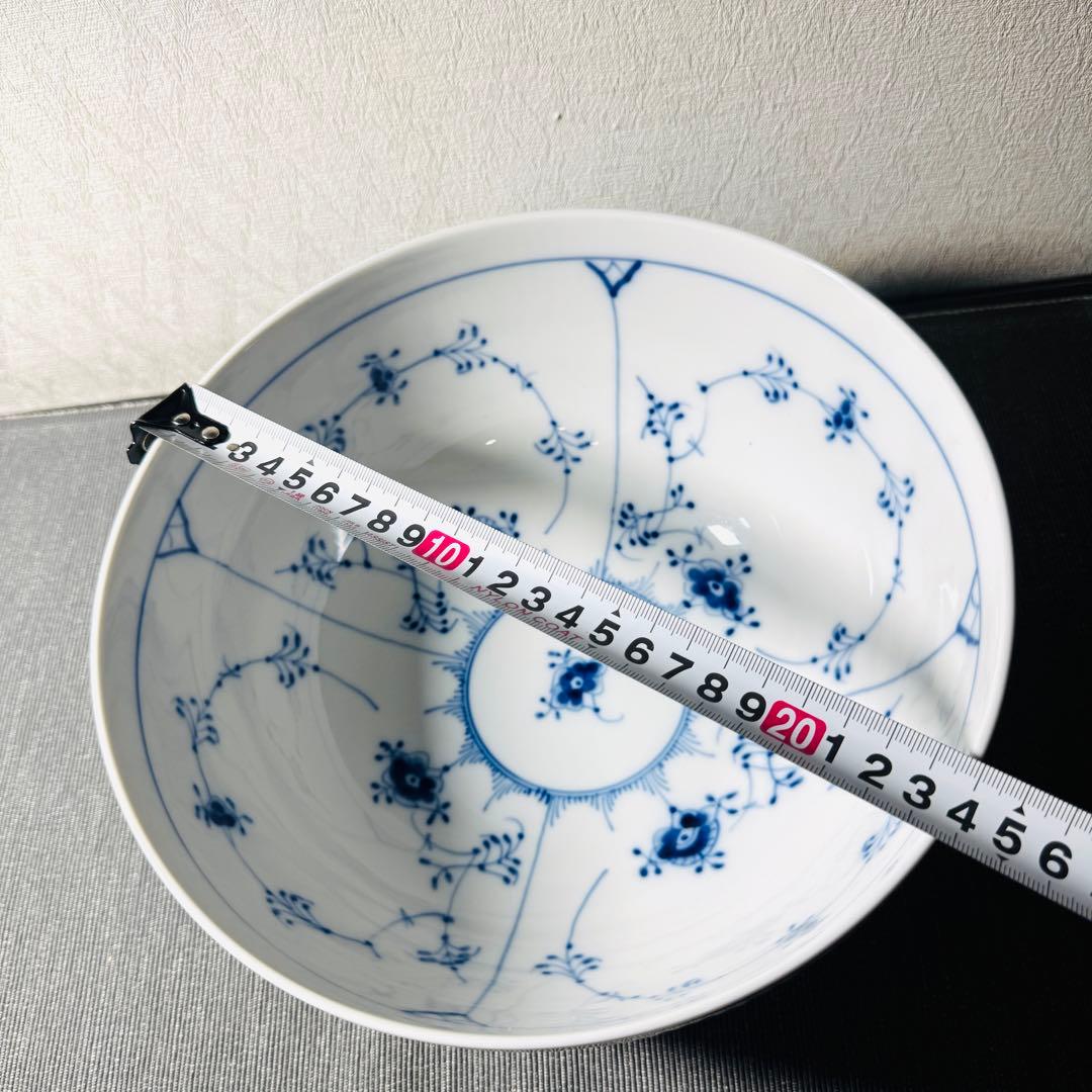 ロイヤルコペンハーゲン ボウル ブルーフルーテッド ボウル ハーフレース 大きい