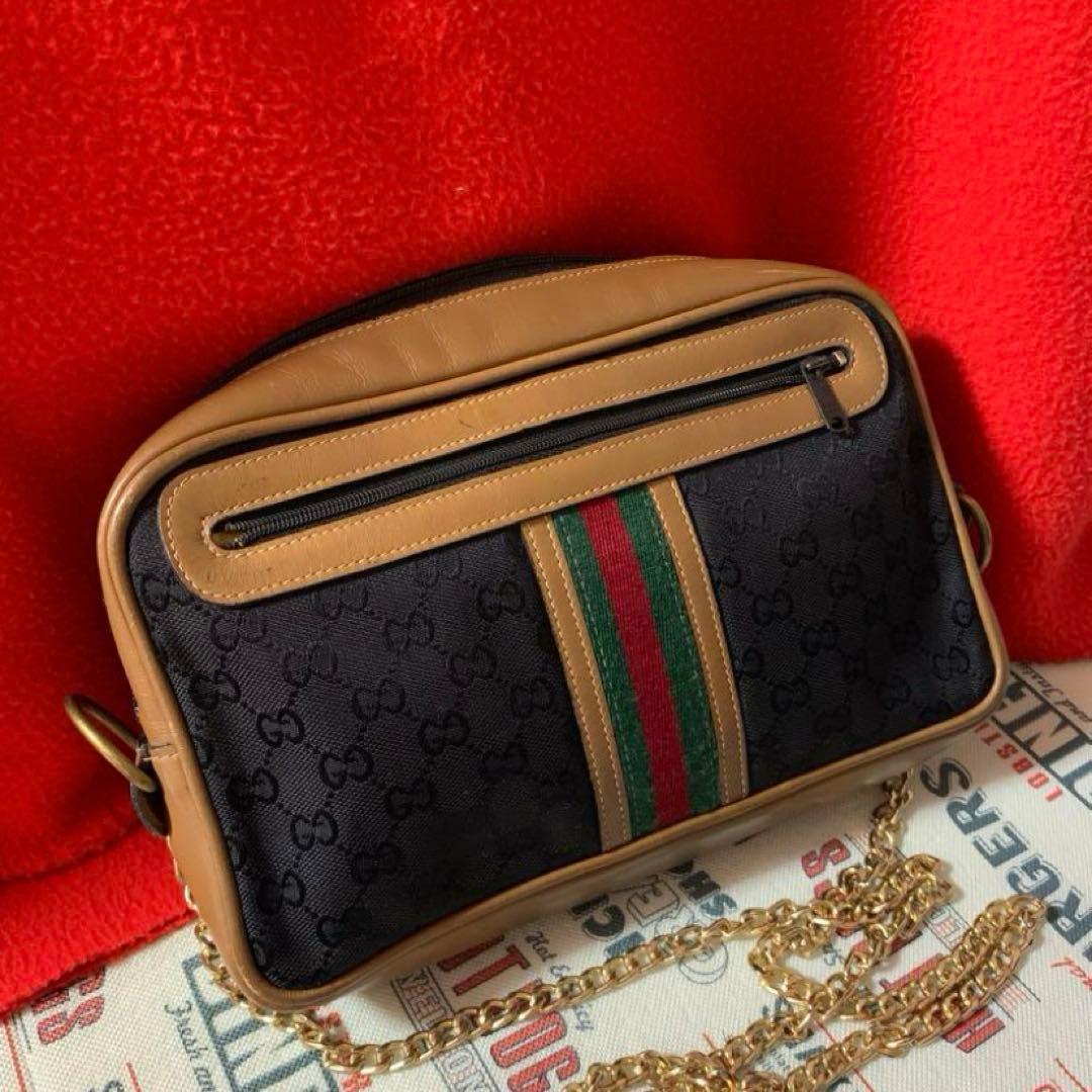 OLDGUCCI チェーンクラッチ 横長ショルダー