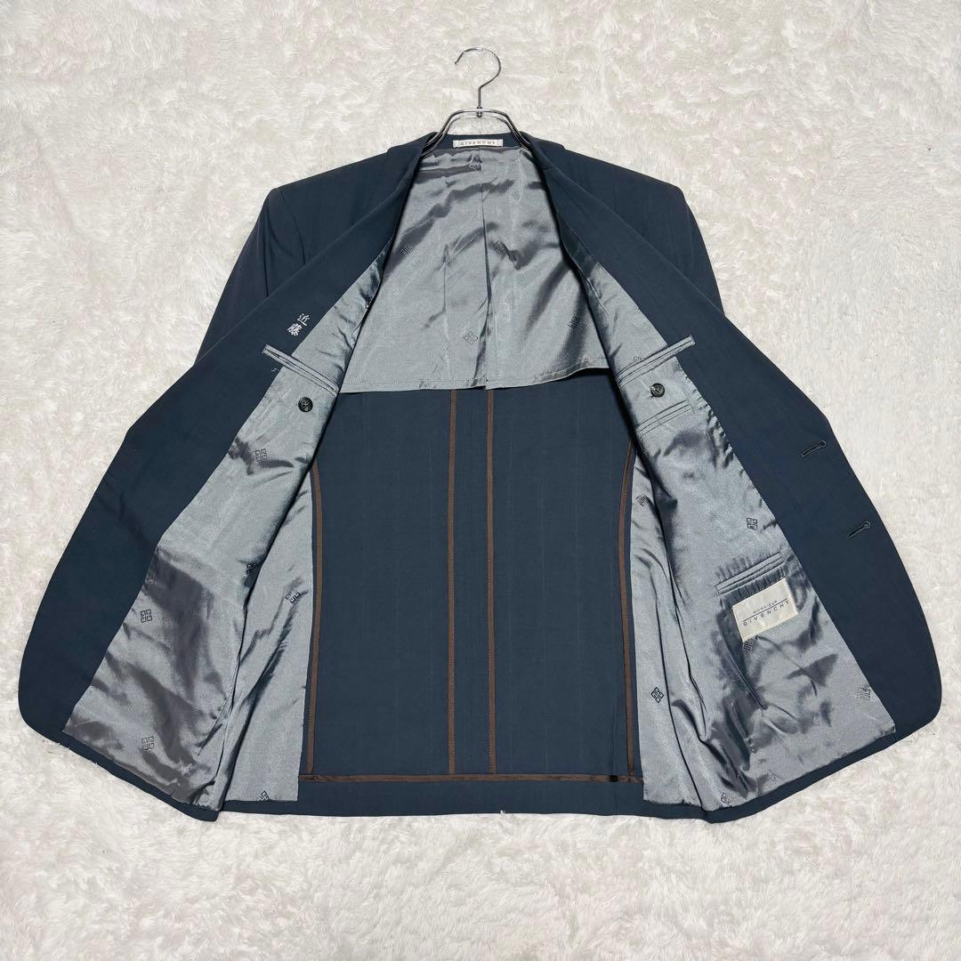 高級 GIVENCHY スーツ ダークグレー シャードチェック セットアップ L