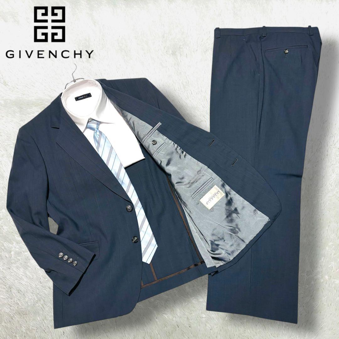 高級 GIVENCHY スーツ ダークグレー シャードチェック セットアップ L
