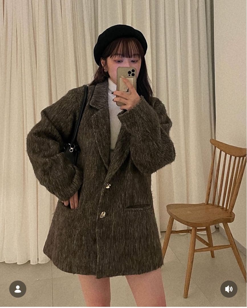 ジャケット・アウター loin nuit shaggy coat / brown