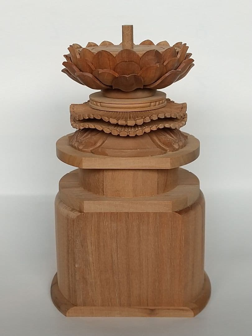 台座のみ 立像用#497 背切 円型 ◆白檀 木彫 仏像付属品