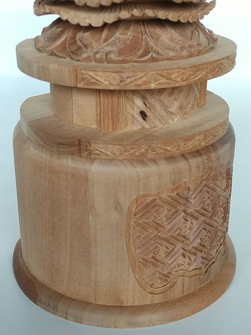 台座のみ 立像用#497 背切 円型 ◆白檀 木彫 仏像付属品