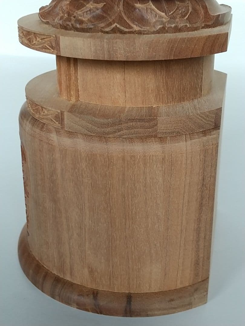台座のみ 立像用#497 背切 円型 ◆白檀 木彫 仏像付属品