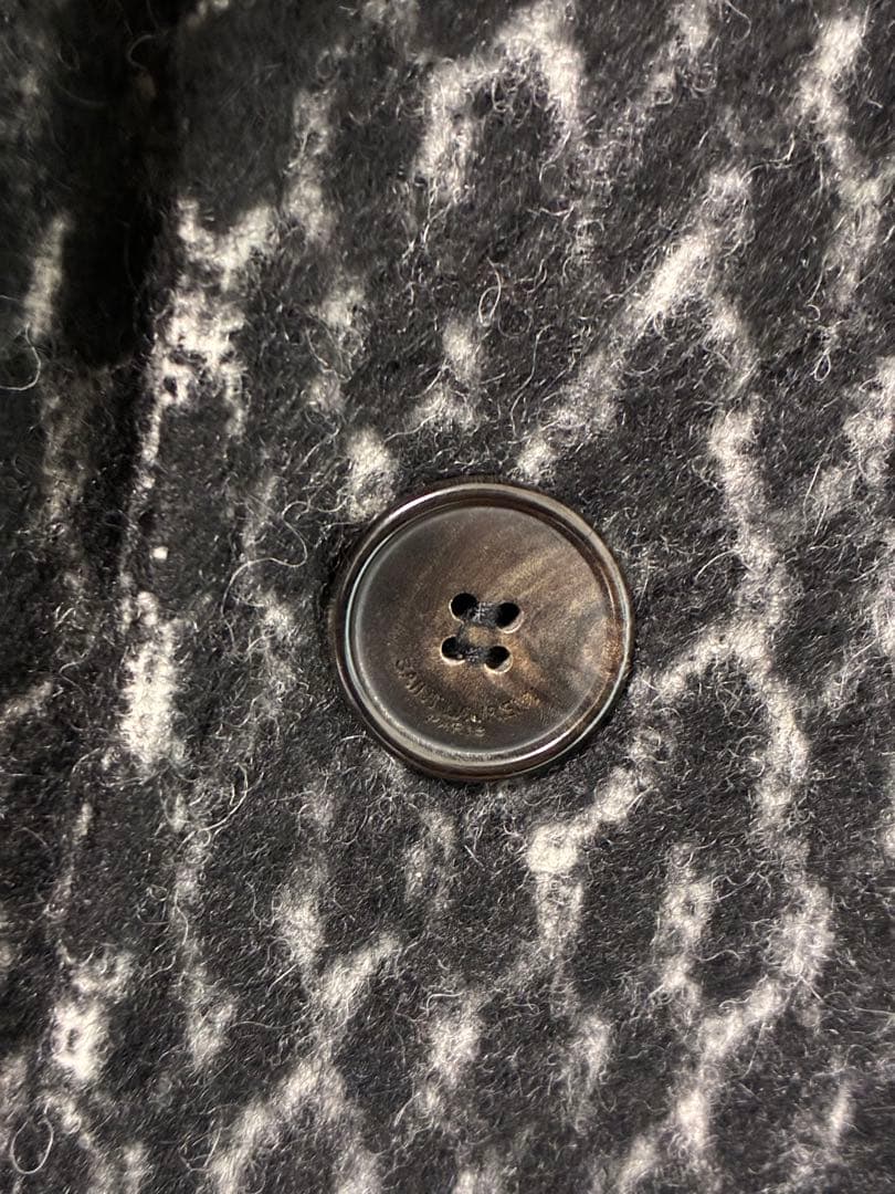 SAINT LAURENT ウール アルパカ ロングコート 9号相当 イタリア製