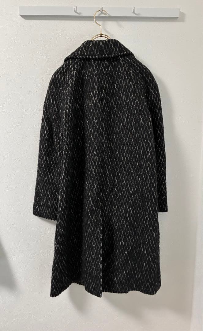 SAINT LAURENT ウール アルパカ ロングコート 9号相当 イタリア製